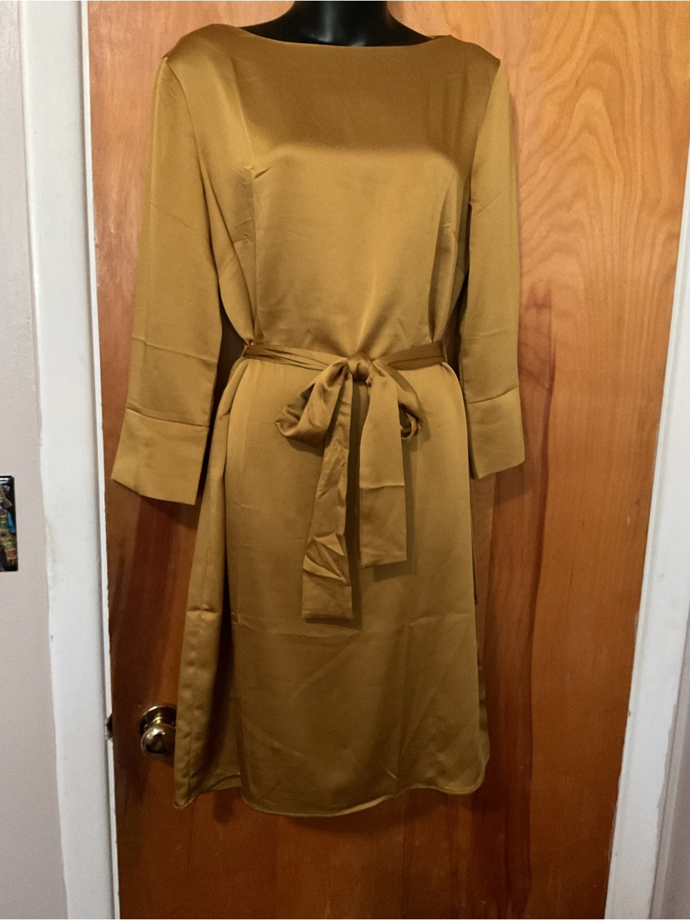 H&M Mustard Long Sleeve Tie-Waist Dress